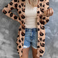 Leopard Printed Open Front Cardigan