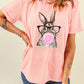 Easter Rabbit Print Round Neck Casual Tee