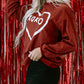 XOXO Heart Shape Graphic Corded Sweatshirt