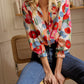 Floral Print Bracelet Sleeve Shirt