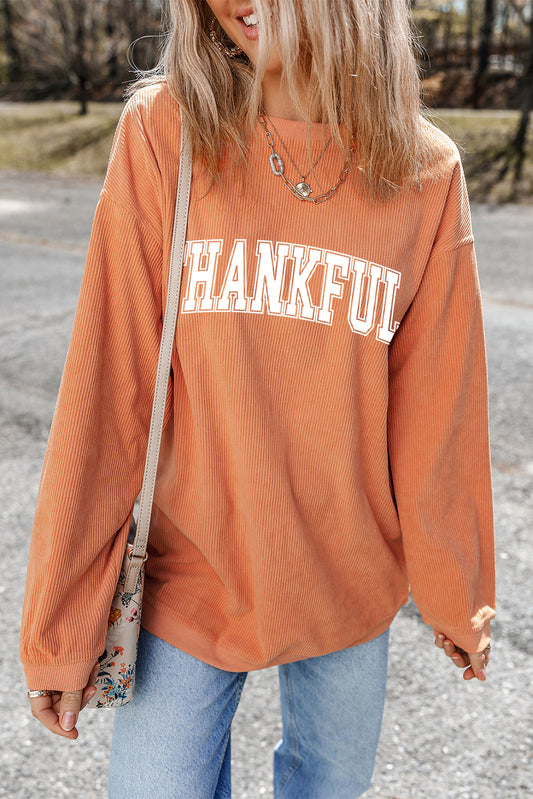 THANKFUL Crew Neck Pullover Sweatshirt