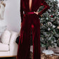 Velvet Pocketed Cut out Back Wide Leg Jumpsuit