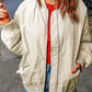 Solid Color Puffer Zipped Coat