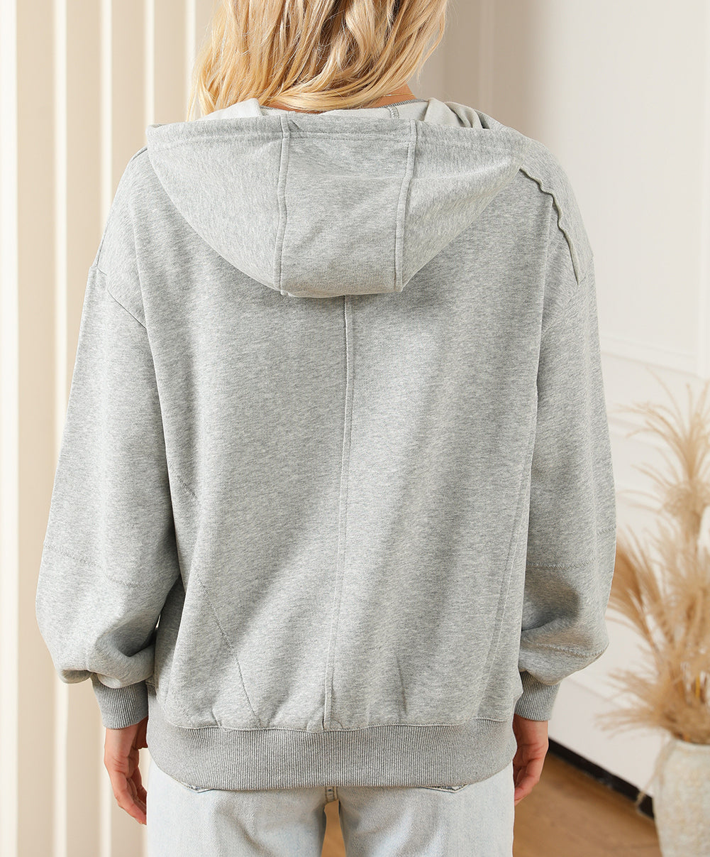 Active Patchwork Detail Warm Winter Hoodie