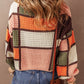 Color Block Waffle Knit Drawstring Mock Neck Sweater