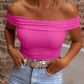 Folded Off Shoulder Slim Top