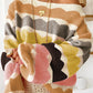 Wave Striped Balloon Sleeve Drop Shoulder Sweater