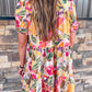 Floral Print Short Sleeve Shirt Dress