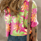 Big Flower Pattern Baggy T Shirt