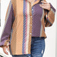 Plus Size Mix Dotted Patchwork Button up Shirt