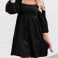Suede Square Neck Puff Sleeve Dress