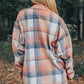 Plaid Corduroy Patchwork Chest Pocket Shacket