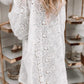 Eyelet Floral Pattern Shirt Babydoll Dress