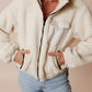 Zip-up Pocketed Hooded Sherpa Jacket