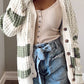 Colorblock Textured Knit Buttoned Cardigan