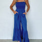 Spaghetti Straps Smocked Ruffled Wide Leg Jumpsuit