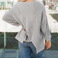 Colorblock Stitching Irregular Hem Long Sleeve Top