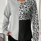 Leopard Colorblock Waffle Knit Top
