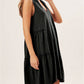 Split V Neck Tiered Flowy Sleeveless Dress