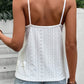 White Lace Eyelet Spaghetti Strap Tank Top