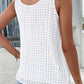 Lattice Texture Bowknot Shoulder V Neck Tank Top
