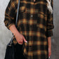 Plaid Pattern Flap Pockets Csual Shirt