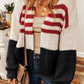 Colorblock Striped Open Cardigan