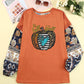Fall Pumpkin Graphic Boho Balloon Sleeve Top