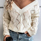 V Neck Drop Shoulder Sweater