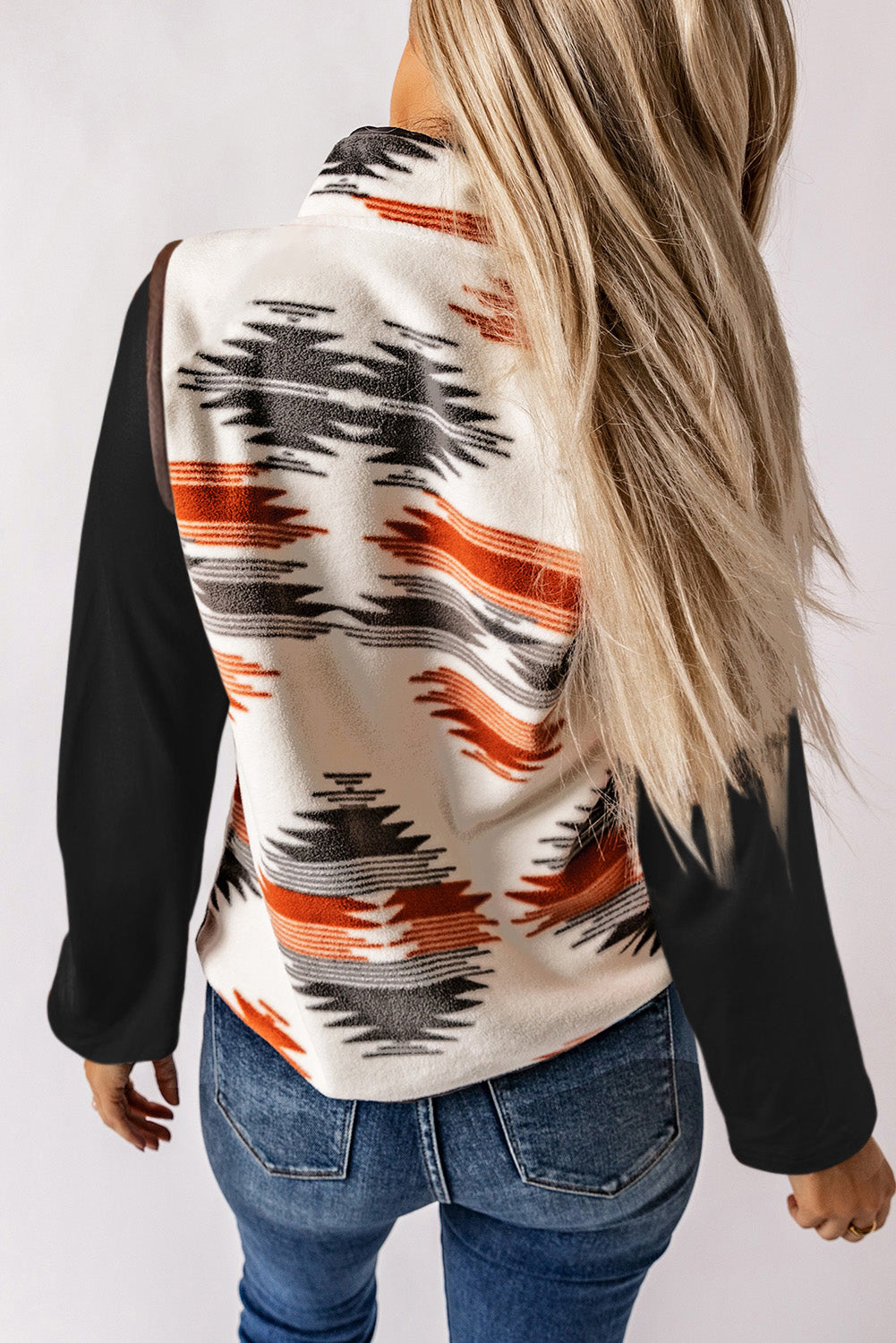 Fuzzy Aztec Western Fashion Vest Jacket