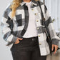 Plus Size Checkered Button-Up Shacket