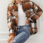 Plaid Flap Pockets Shacket