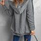 Buttoned Hooded Open Front Knitted Sweater