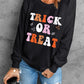 TRICK OR TREAT Graphic Crewneck Halloween Sweatshirt