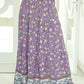 Floral Print Shirred High Waist Maxi Skirt