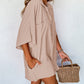 Half Button Collared Loose Romper
