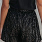 Sequin Straight Leg High Waist Casual Shorts
