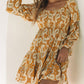 Boho Paisley Long Sleeve Floral Dress