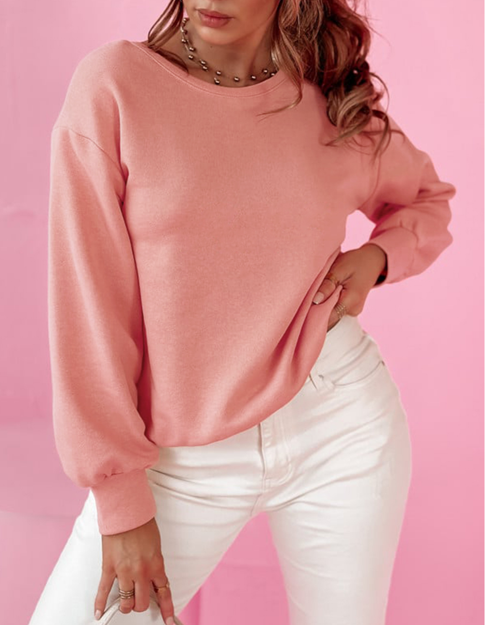 Bowknot Dewback Round Neck Sweatshirt