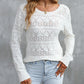 Surplice V Openwork Textured Sweater