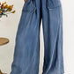 Washed Denim Chambray Loose Plus Size Pants