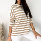 Striped Boat Neck Long Sleeve Top
