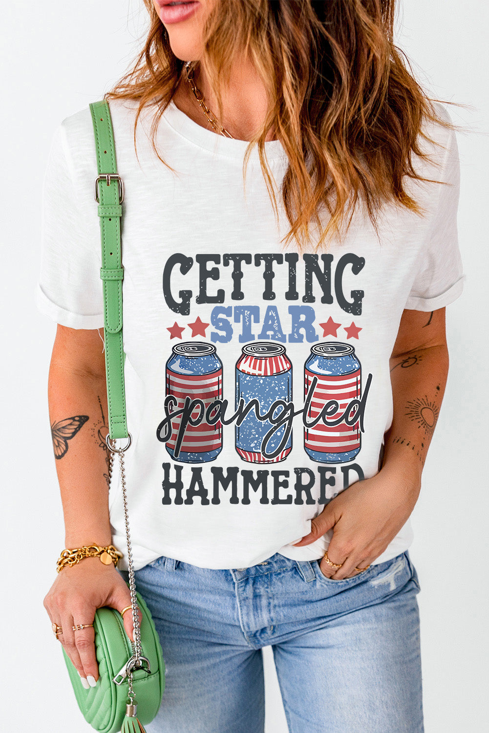Flag Day Drinks Can & Slogan Graphic T Shirt