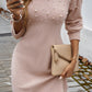 Pearl Beaded High Neck Bodycon Sweater Dress