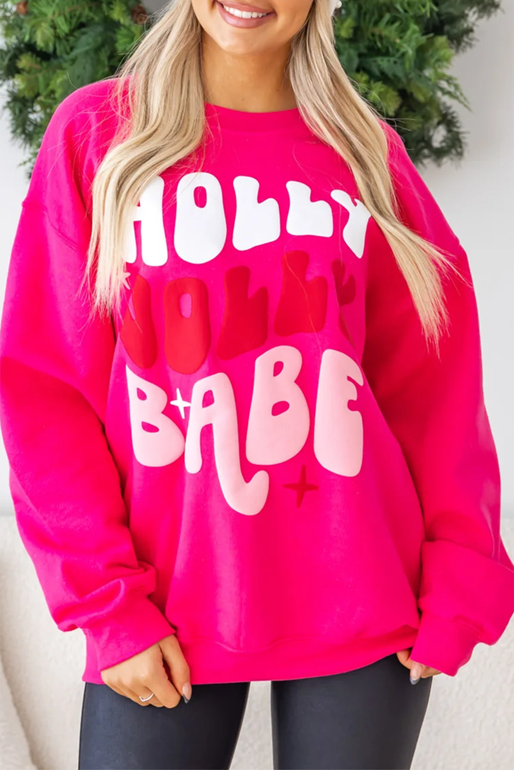 Holly Jolly Babe Graphic Oversized Sweatshirt