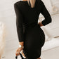 Black Cut-out Long Sleeve Bodycon Mini Dress