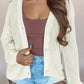 Plain Hollowed Knit Button Front Cardigan