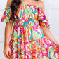 Boho Off-shoulder Smocked Tiered Floral Dress