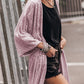 Sequin 3/4 Sleeve Open Front Duster Kimono