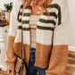 Colorblock Striped Open Cardigan